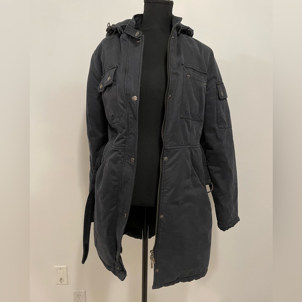 Black Hooded Parka Jacket